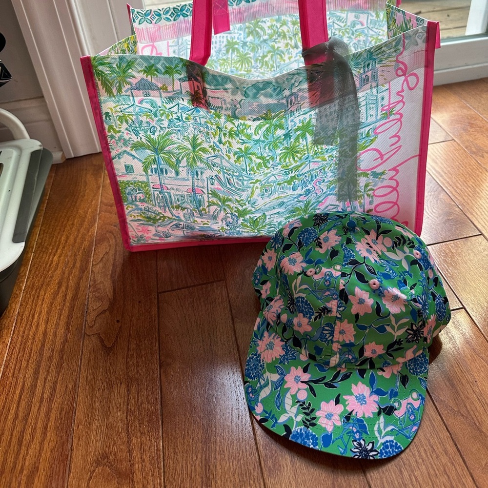 NWT LILLY PULITZER HAT & bag